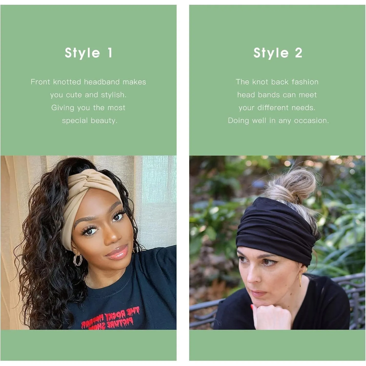 Tobeffect Wide Headbands for Women, 7'' Extra Large Turban Headband Boho Hairband Hair Twisted Knot Accessories, 6 Pack