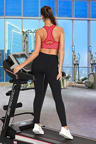TOBWIZU Women Racerback Sports Bras -Removable Padded Seamless Med Support for Yoga Gym Workout Fitness Activewear Bra