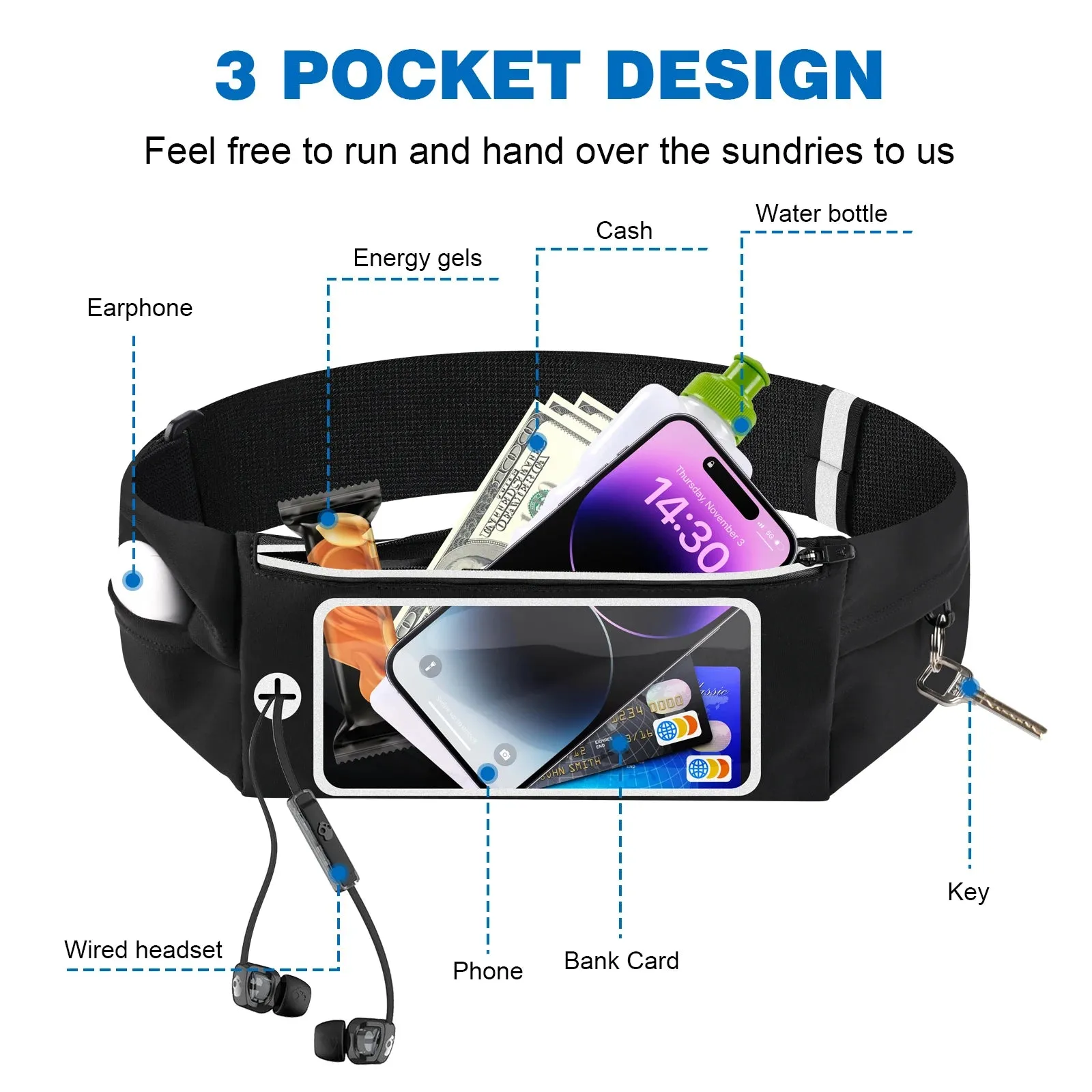Touch Screen Running Waist Belt for iPhone