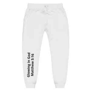 Unisex fleece sweatpants -Glowing in God Matthew 5:16