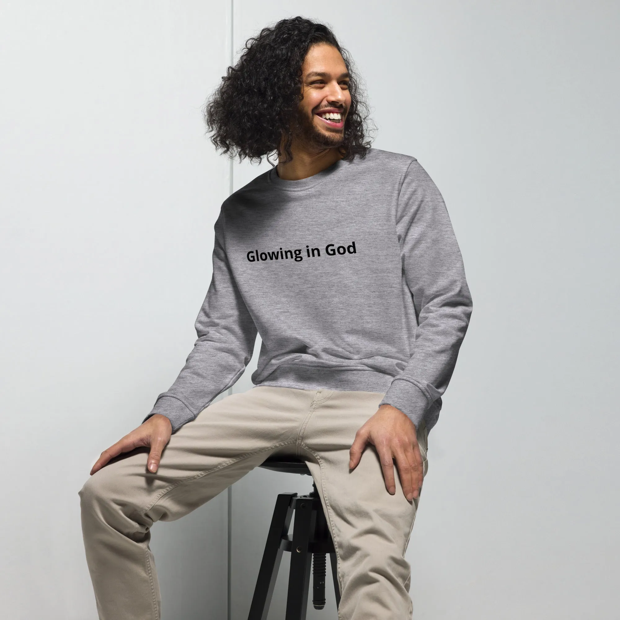 Unisex organic sweatshirt -Glowing in God