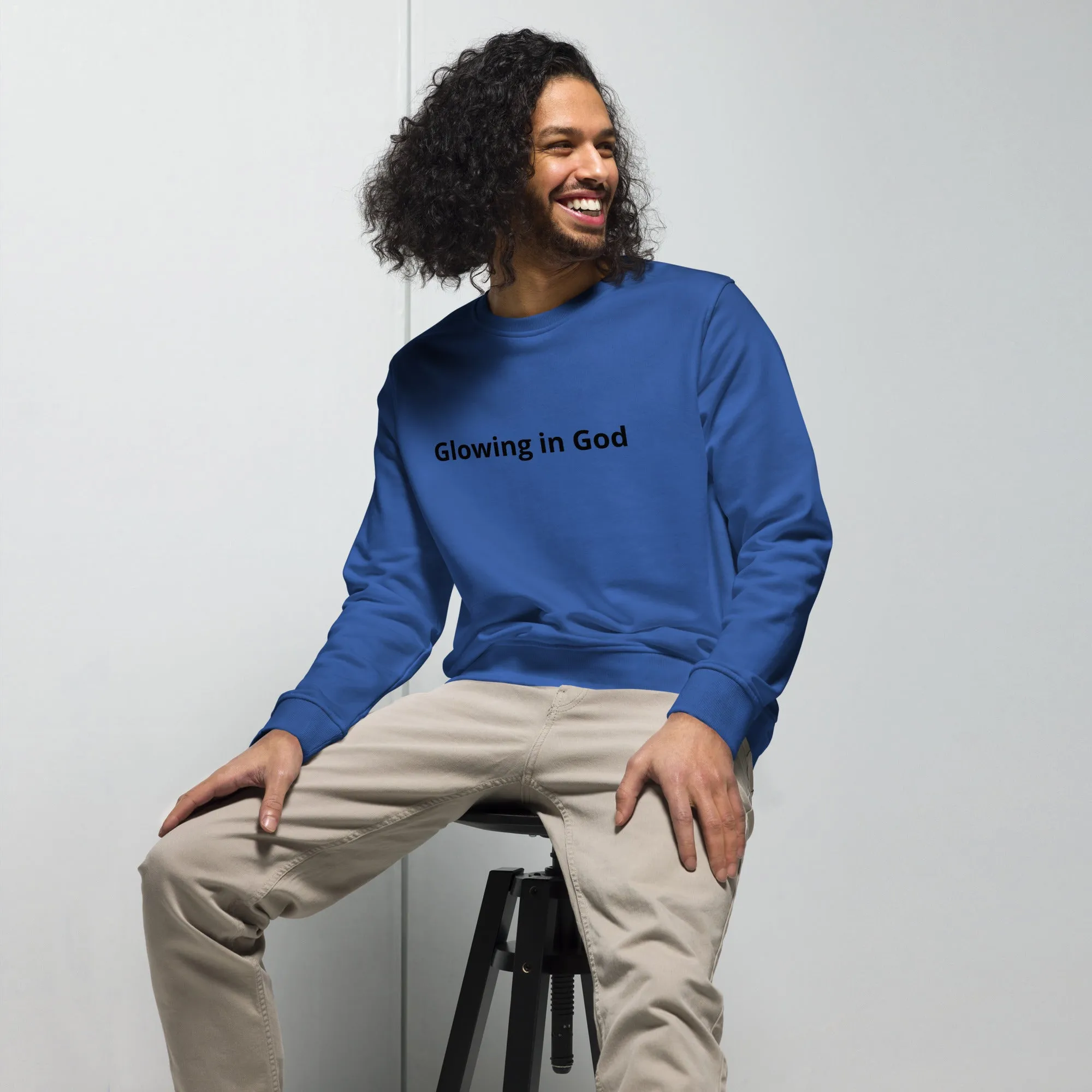 Unisex organic sweatshirt -Glowing in God