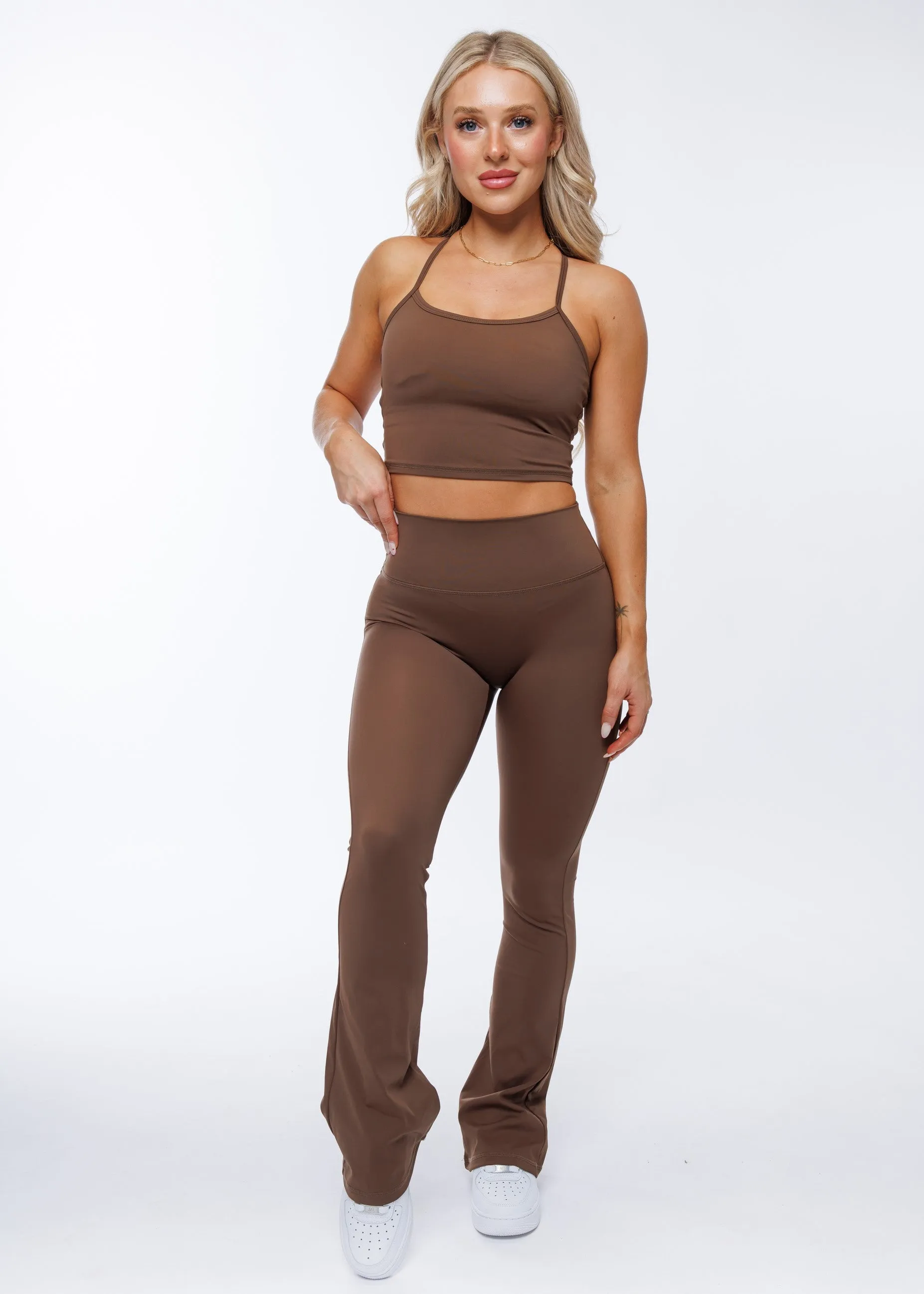 Vantage Cropped Tank - Chocolate