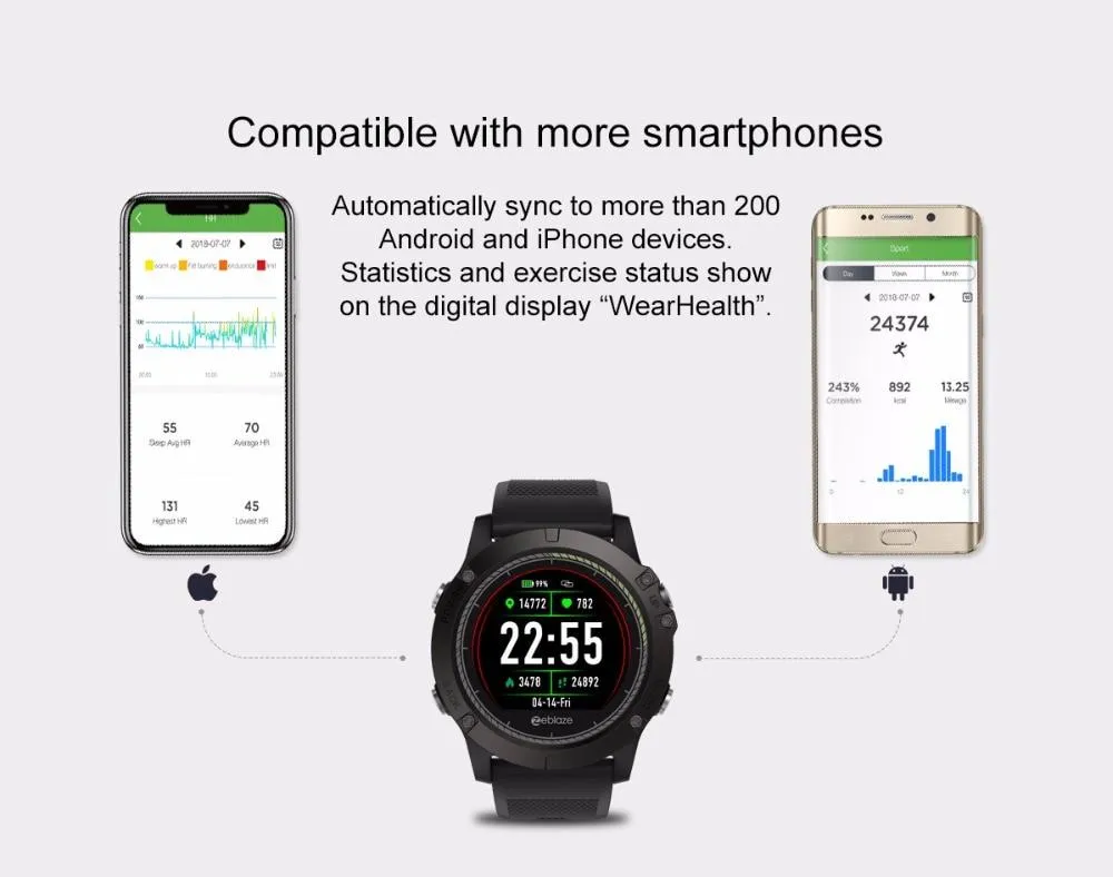 VIBE V3 HR Tactical SmartWatch