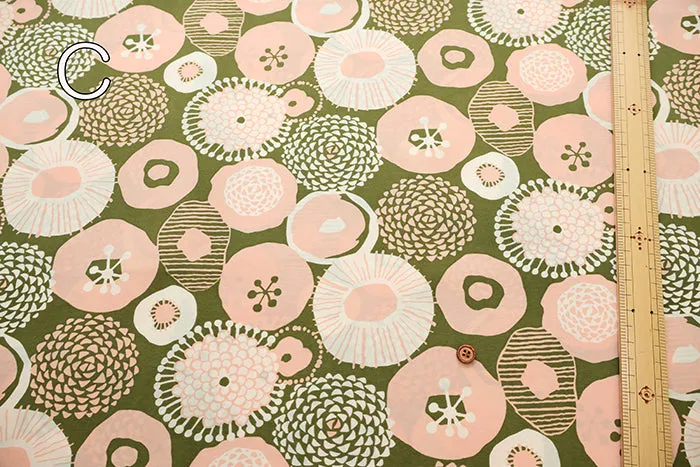 Water repellent Nylon Taffeta Fabric - Ink Blue Flowers