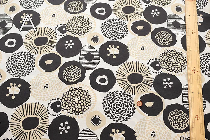 Water repellent Nylon Taffeta Fabric - Ink Blue Flowers