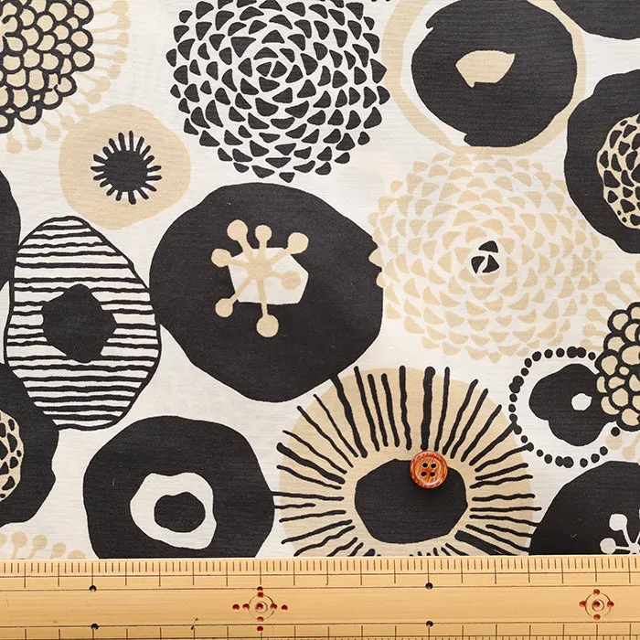 Water repellent Nylon Taffeta Fabric - Ink Blue Flowers