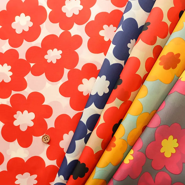 Water Repellent Nylon Taffeta Print Fabric - Nordic Flower