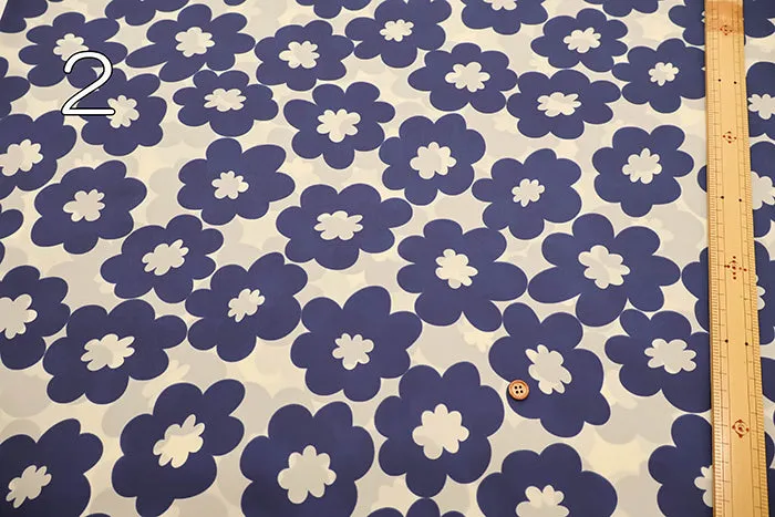 Water Repellent Nylon Taffeta Print Fabric - Nordic Flower