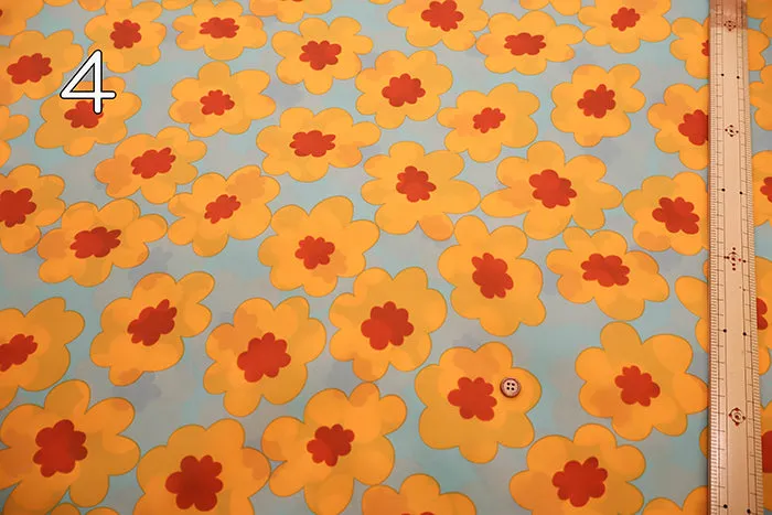 Water Repellent Nylon Taffeta Print Fabric - Nordic Flower