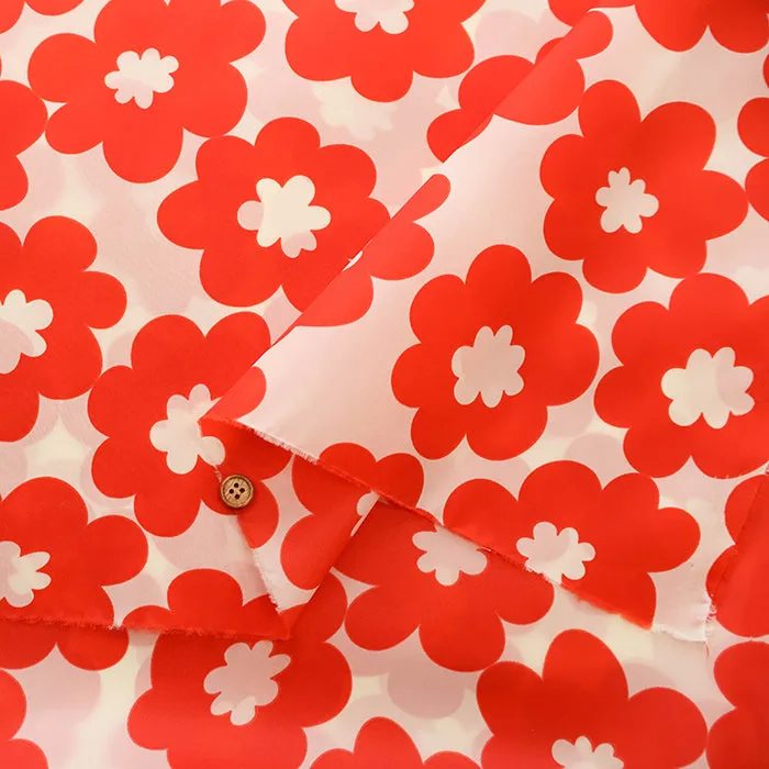 Water Repellent Nylon Taffeta Print Fabric - Nordic Flower
