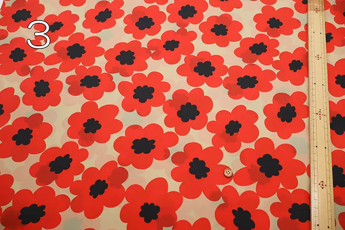Water Repellent Nylon Taffeta Print Fabric - Nordic Flower