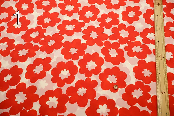 Water Repellent Nylon Taffeta Print Fabric - Nordic Flower