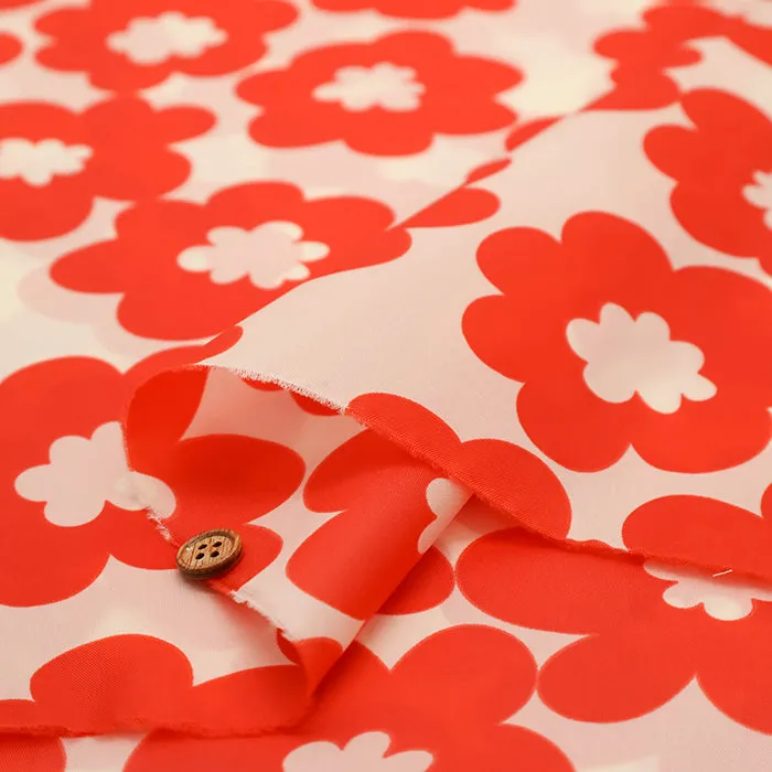 Water Repellent Nylon Taffeta Print Fabric - Nordic Flower