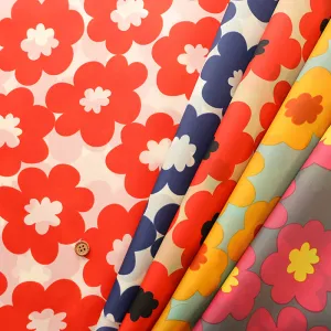 Water Repellent Nylon Taffeta Print Fabric - Nordic Flower