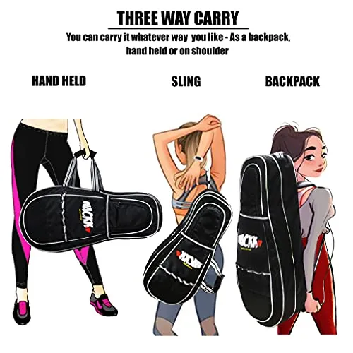 WHACKK Smash Black White Tennis/Squash/Badminton kit Bag (9099), 2XL (9099i)