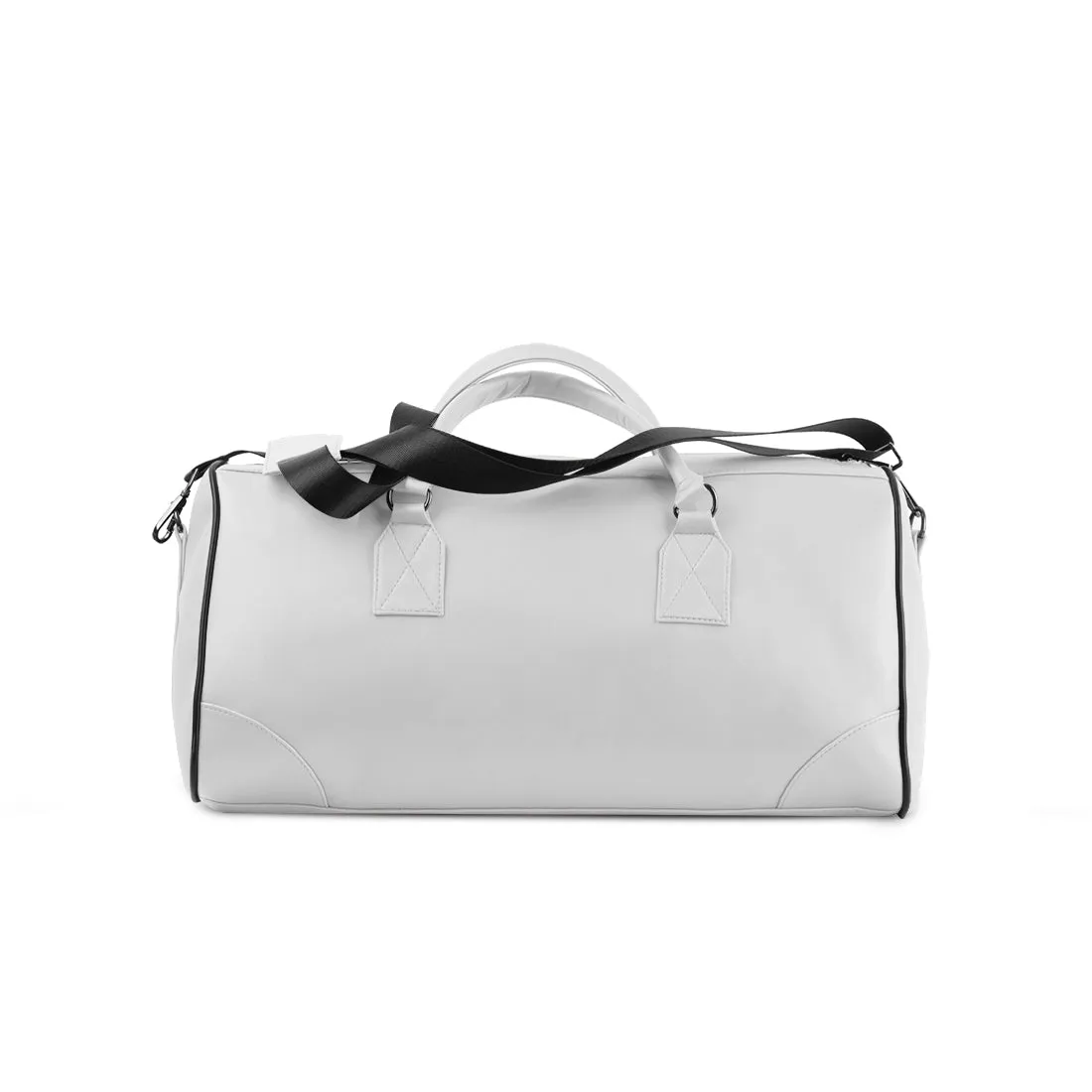 White Mixed Duffel Bag Lavender Brush Strokes