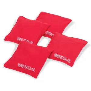 Wild Sports Regulation Size Cornhole Bags - Set of 4 Premium Bean Bag Toss Bags for Cornhole Set - All-Weather Cornhole Accessories & 16oz Weighted Bags Set, Red