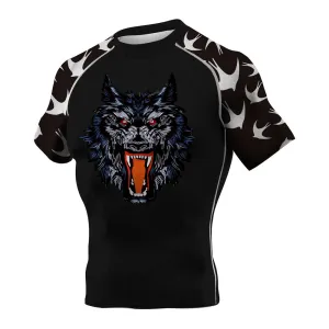 Wolf Roar Black White BJJ Rash Guard