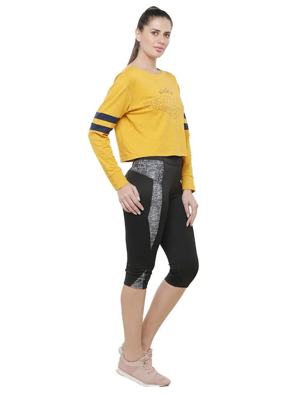 Women Yellow Loose Fit Printed T-Shirt - BOUNDLESS TOP-MY