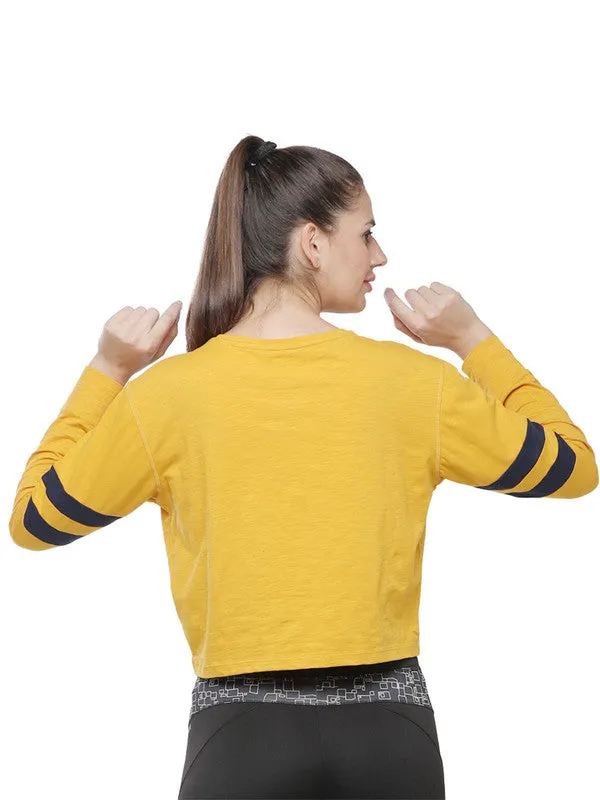 Women Yellow Loose Fit Printed T-Shirt - BOUNDLESS TOP-MY