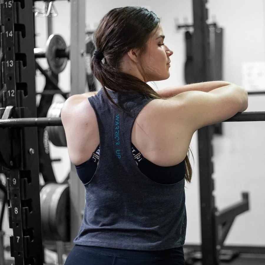 Women's No Limits Racerback Cropped Tank - Dark Heather Gray
