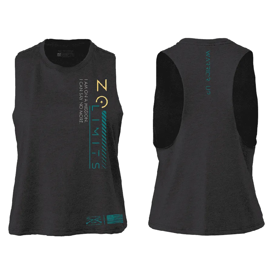 Women's No Limits Racerback Cropped Tank - Dark Heather Gray