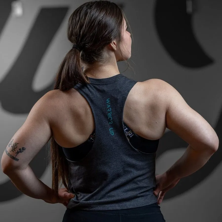 Women's No Limits Racerback Cropped Tank - Dark Heather Gray