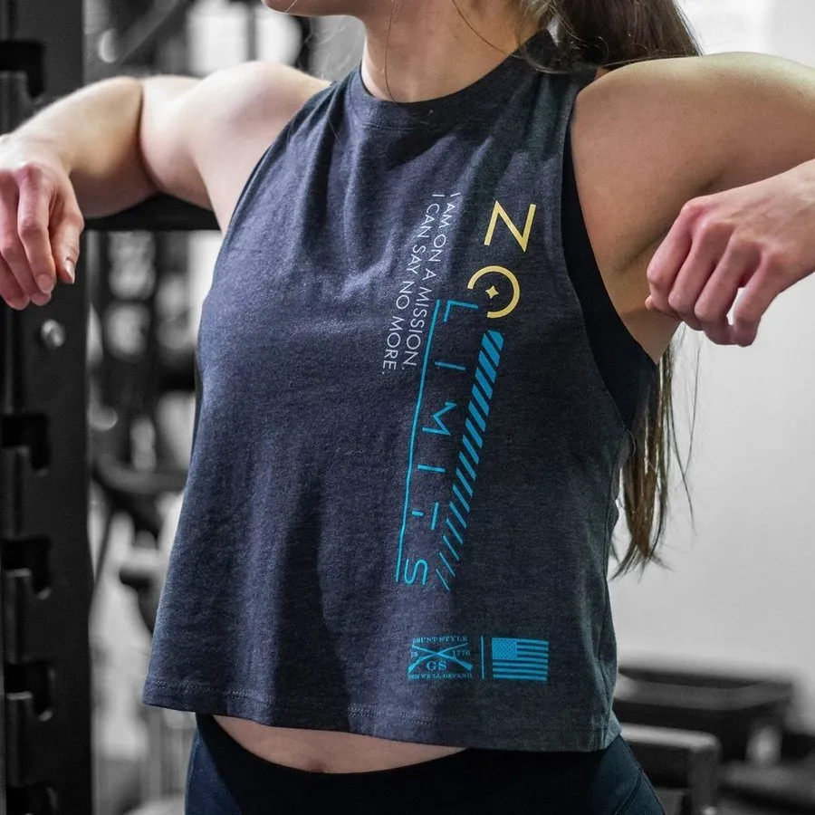 Women's No Limits Racerback Cropped Tank - Dark Heather Gray