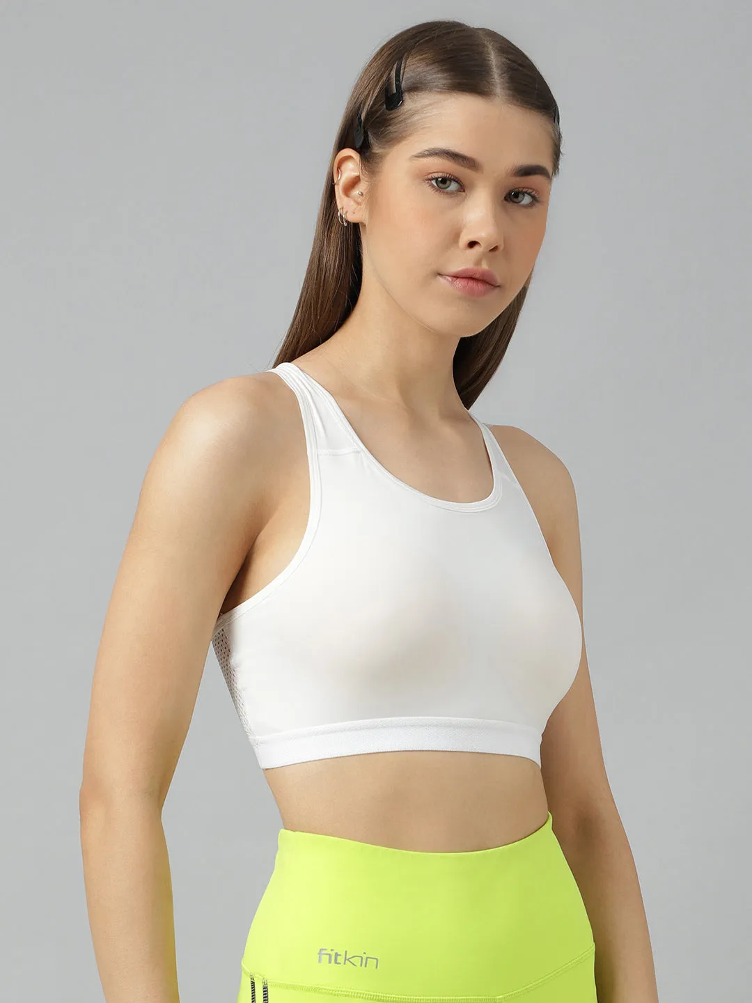 Women's racerback super soft back mesh sports bra