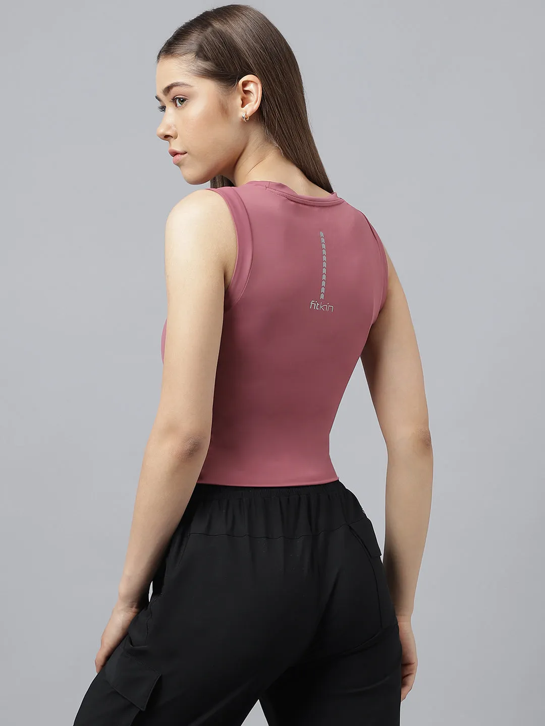 Women's round neck crop tank top