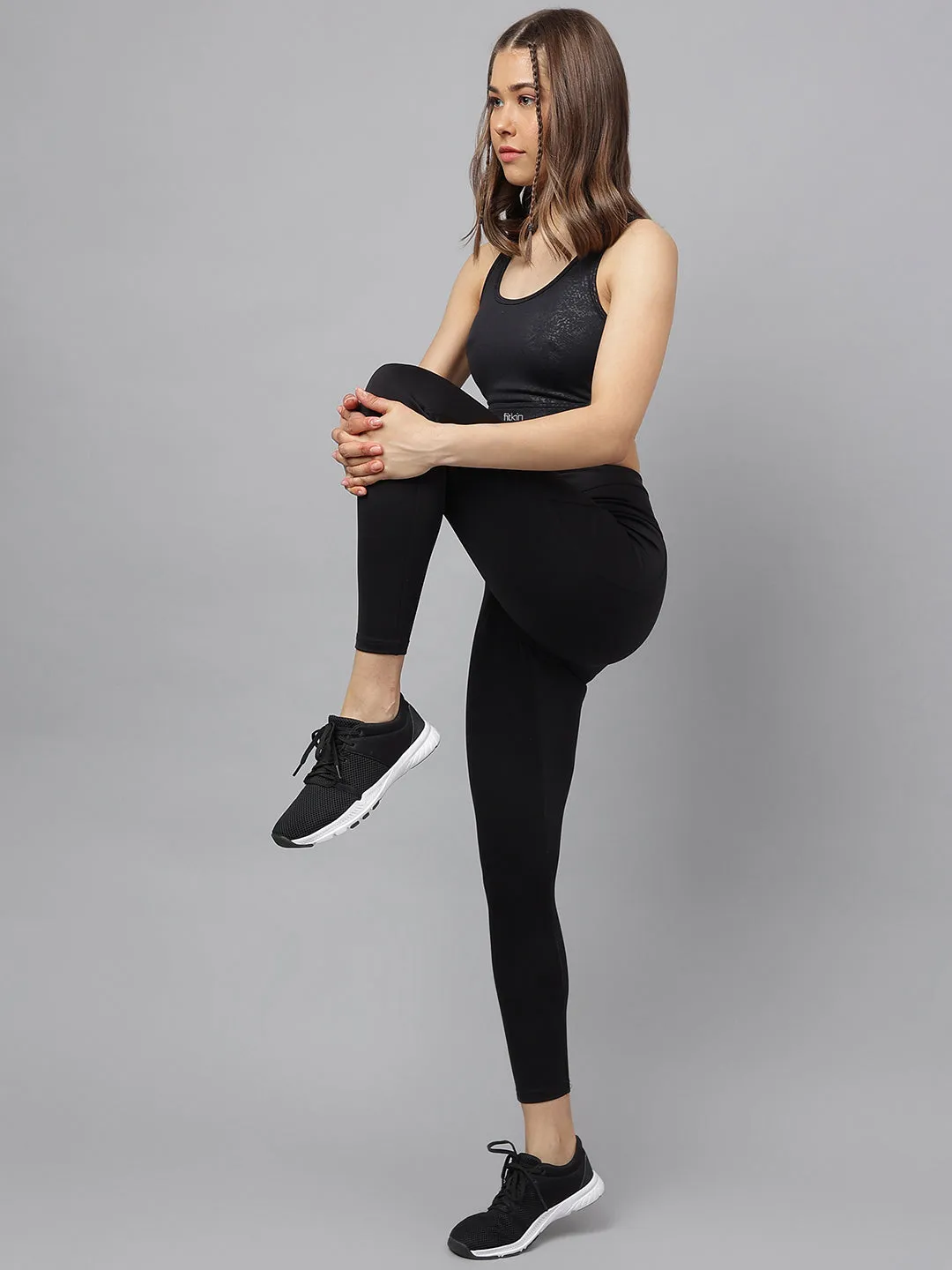 Women's snake print back multi straps sports bra