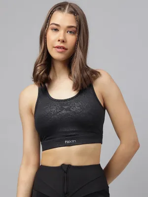 Women's snake print back multi straps sports bra