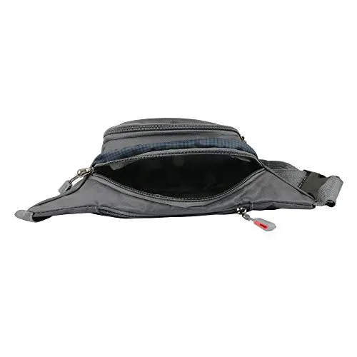 xcluma Waist Pack Travel Handy Hiking Zip Pouch Document Money Phone Belt Sport Bag Bum Bag for Men and Women Polyester (Grey)