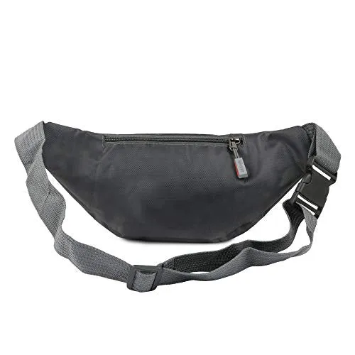 xcluma Waist Pack Travel Handy Hiking Zip Pouch Document Money Phone Belt Sport Bag Bum Bag for Men and Women Polyester (Grey)
