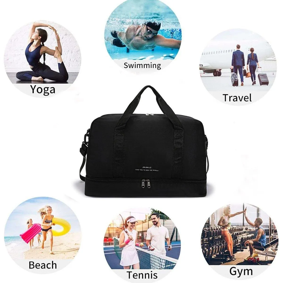Yoga Fitness Bag Outdoor Sports Travel Bag Large Capacity Gym Luggage Bag
